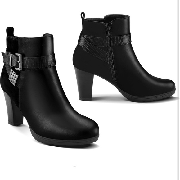 Black zip up booties. - Picture 3 of 5